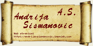 Andrija Šišmanović vizit kartica